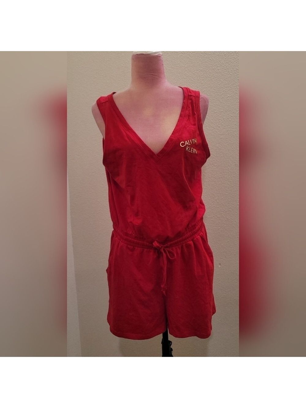 Calvin Klein Red Romper Sz Large